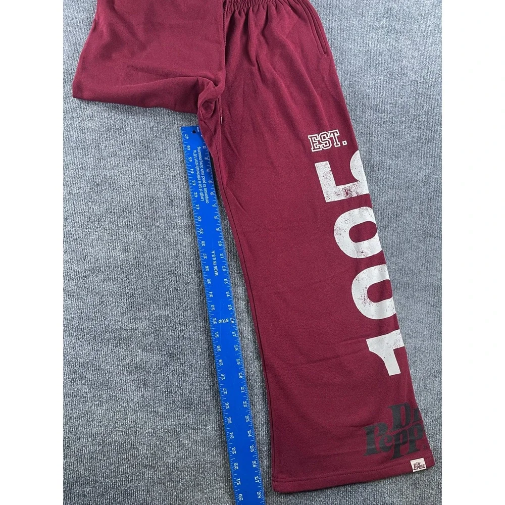 Dr Pepper Womens Maroon Lounge Set Crop Top and Wide Leg Sweatpants Size Medium